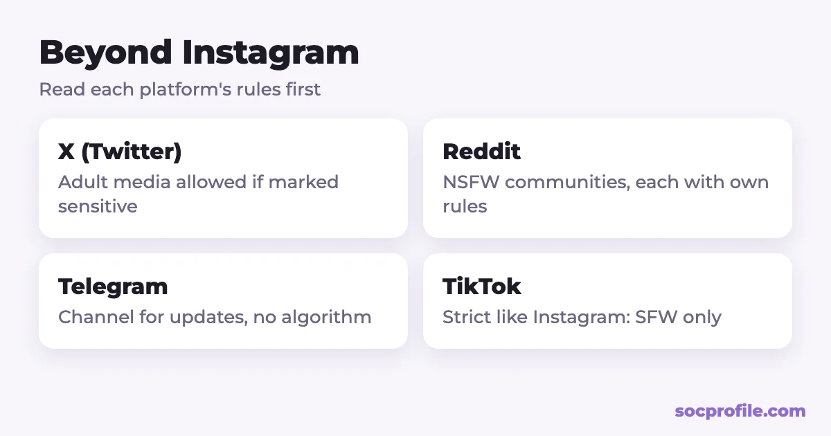 Where to promote OnlyFans besides Instagram: Reddit, X, Telegram