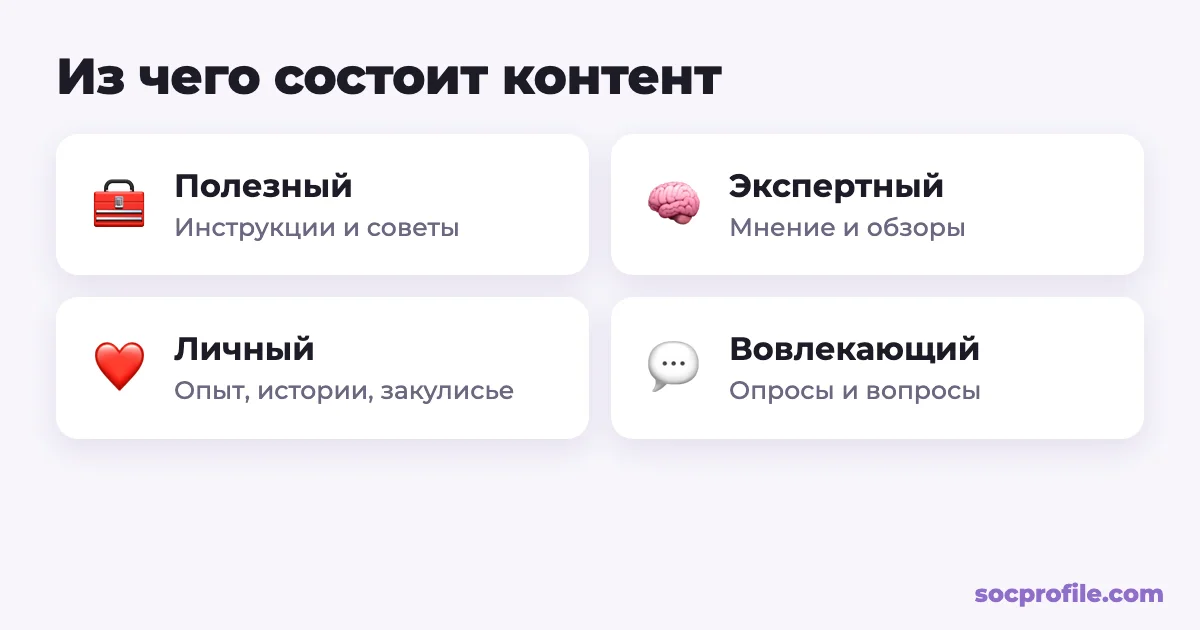 Рубрики для телеграм-канала: полезный, экспертный, личный и вовлекающий контент