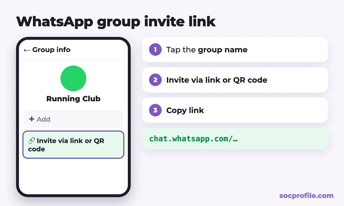 How to create a WhatsApp group invite link