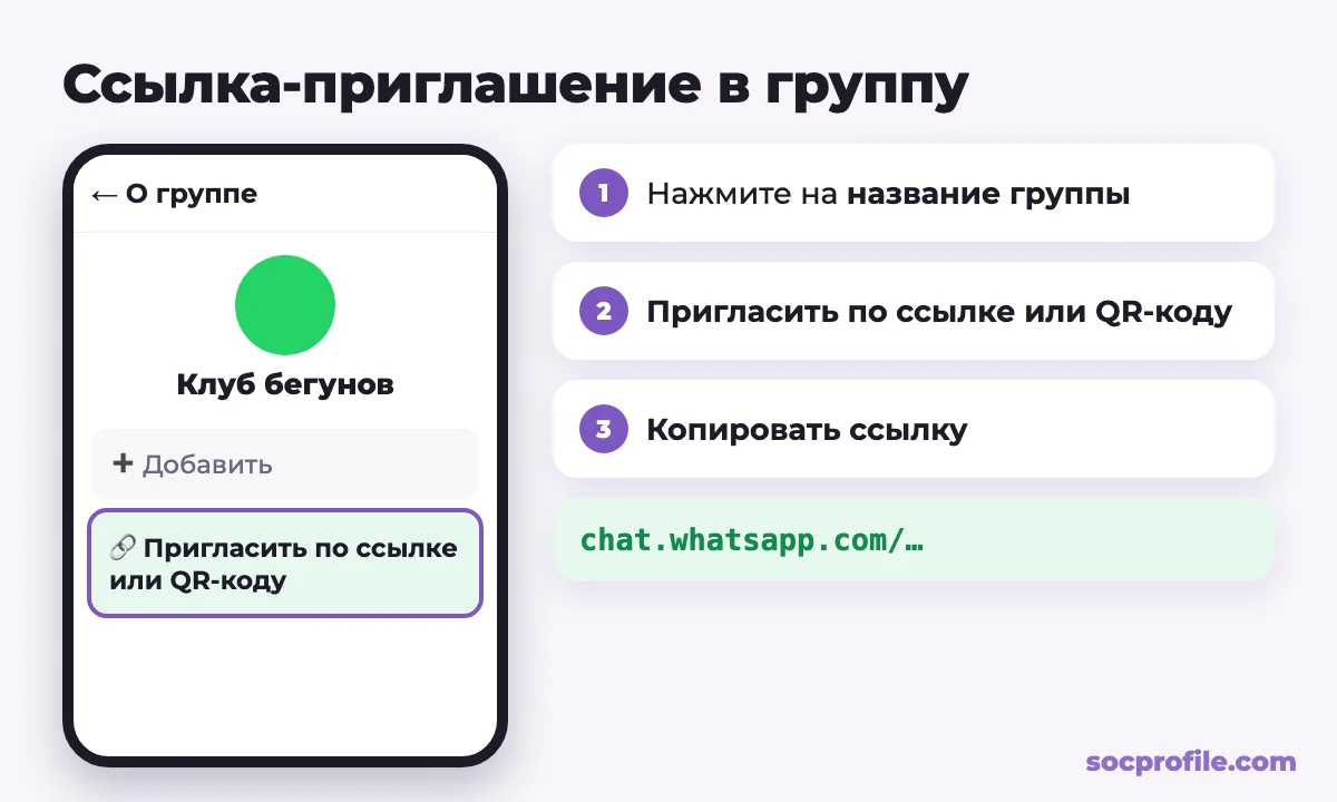 Как создать ссылку-приглашение в группу WhatsApp